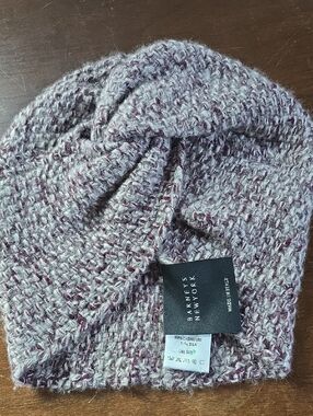 Barneys New York Marled Lavender and Plum Knit Beanie